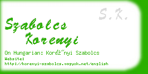 szabolcs korenyi business card